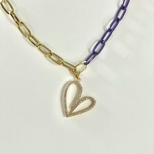 Purple tone and gold paper chain link with …